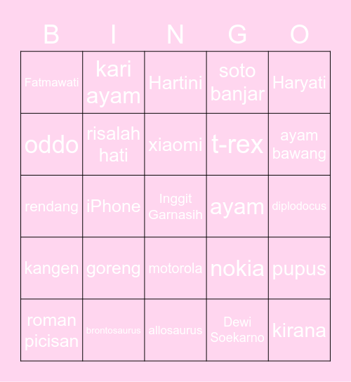 sana's ⁠♡ Bingo Card