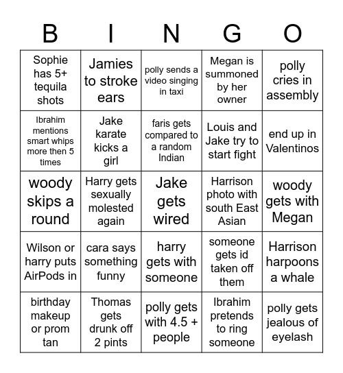 last day bingo card Bingo Card