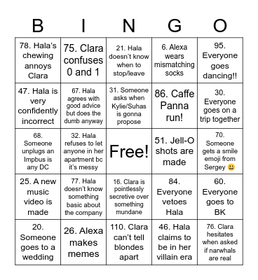 Jo Bro Bingo Card