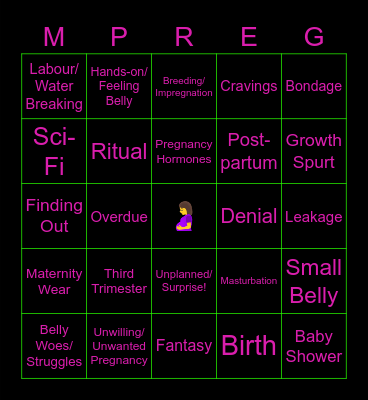 Visser5 Mayternity Bingo Card