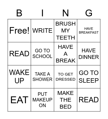 DAILY ROUTINE Bingo Card
