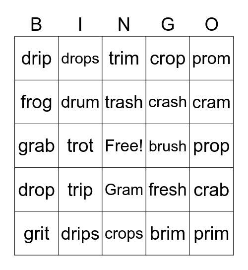 R Blend Bingo Card