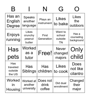 CASA Staff Bingo Card