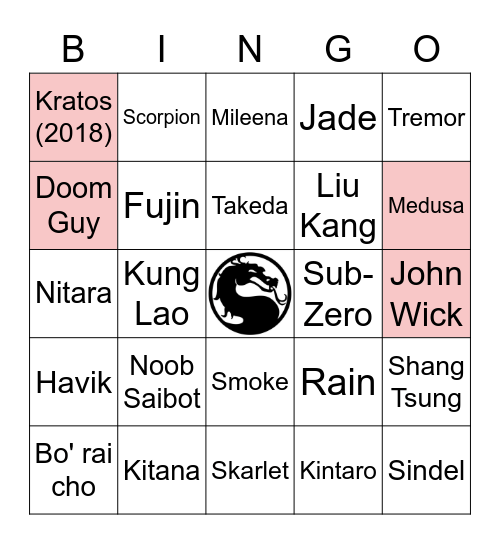 Mortal Kombat 12 wishlist Bingo Card