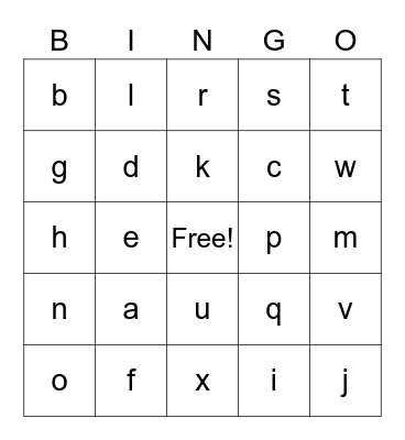 Destiny Call Numbers Bingo Card