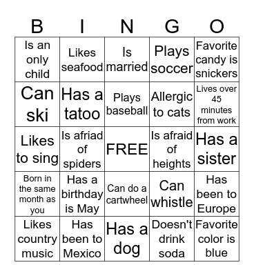 BINGO Card