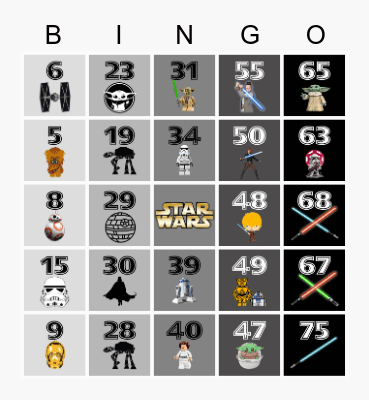 Star Wars Bingo! Bingo Card