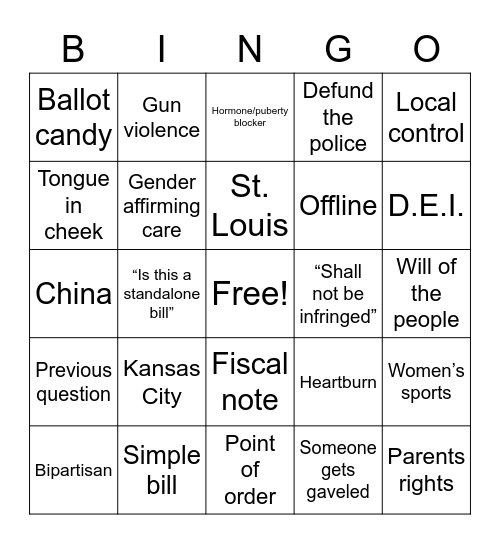 #MOleg BINGO Card