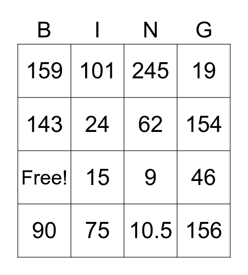 CIRCLE Bingo Card