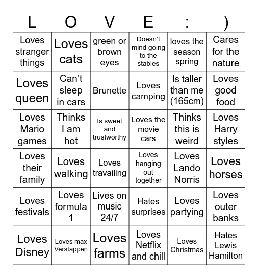 Are you my type??? Bingo Card