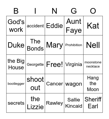 Hang The Moon Bingo Card