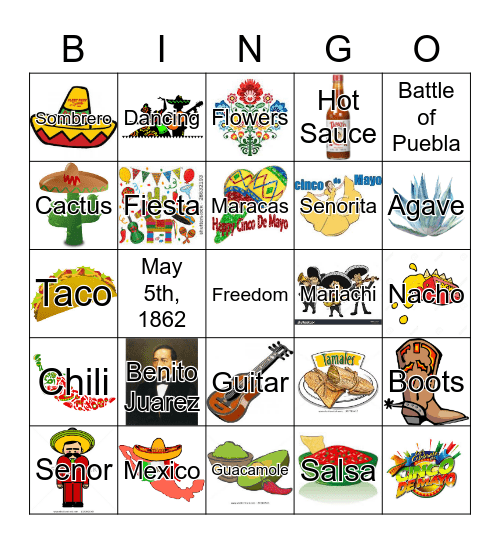 Cinco De Mayo Bingo Card