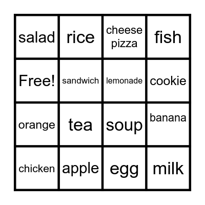 GOOD FOOD! Bingo Card