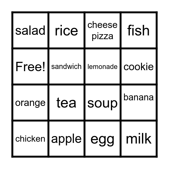 GOOD FOOD! Bingo Card