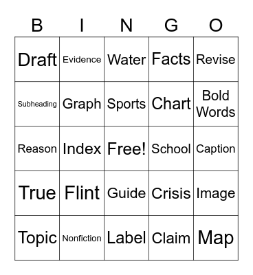 Claim Evidence Reasoning Bingo Card