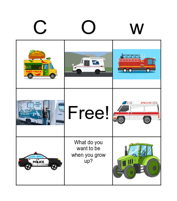 Careers on Wheels Bingo Card