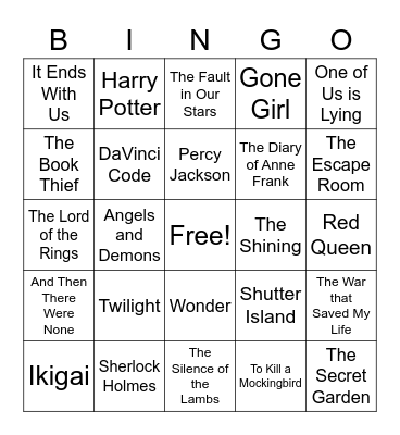 Poplar Books Bingo Card
