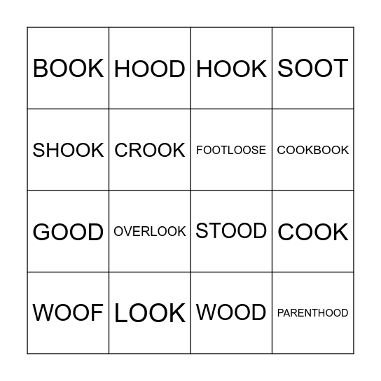 OO BINGO Card