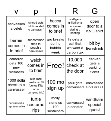 2023 Canvass BIIIINGO Bingo Card