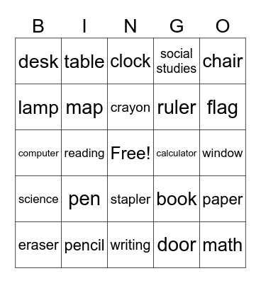 Spanish Club BINGO Card