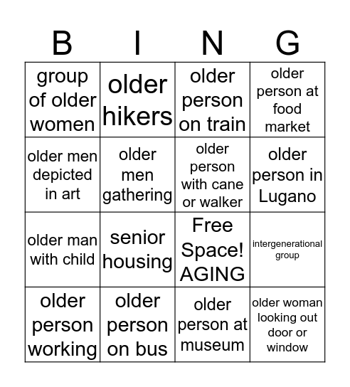 Older Adults in Europe Bingo Card
