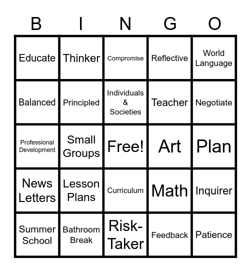 Smyth-Teacher Appreciation Week BINGO Card