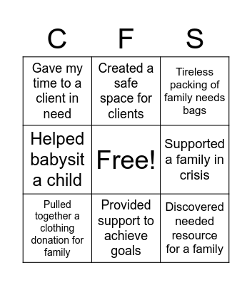 Compass Speed Share Bingo Card