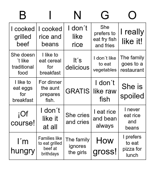 Lucia  LA MALCRIADA Bingo Card