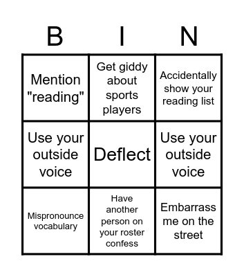 Ellice Bingo Card