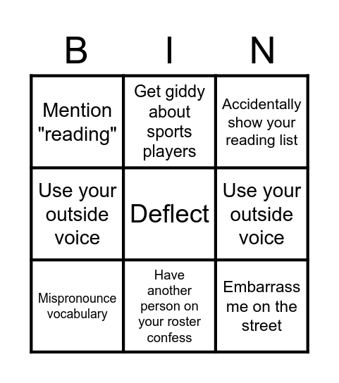 Ellice Bingo Card