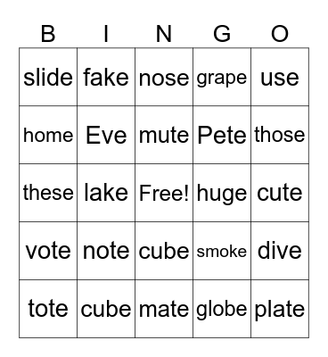 (o_e, u_e, e_e, a_e, i_e, HFW) Bingo Card