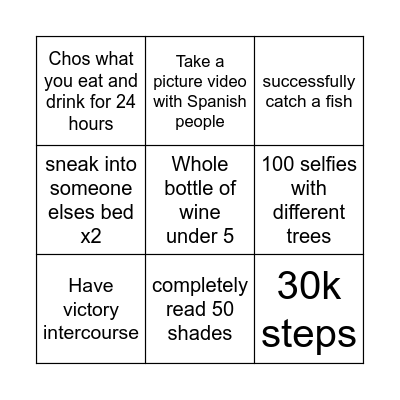 Joe Bingo Card