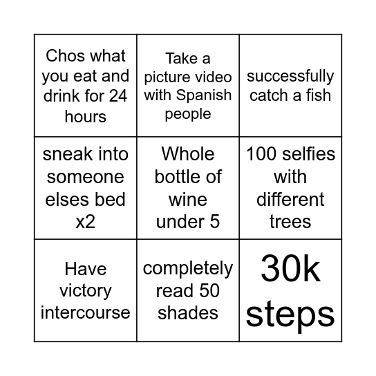 Joe Bingo Card