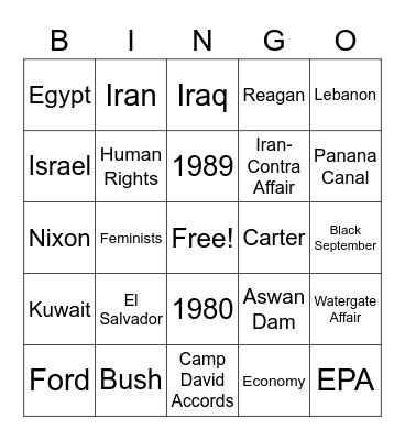 Chapter 25-26 Bingo Card