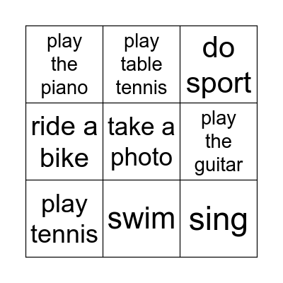 KB1 Unit 9 Bingo Card