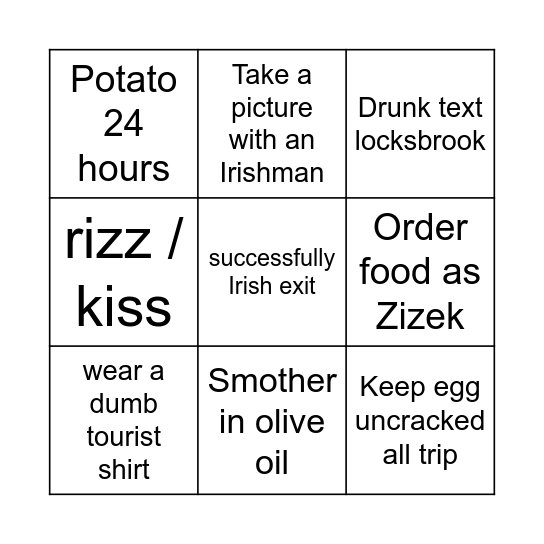 Ralph Bingo Card