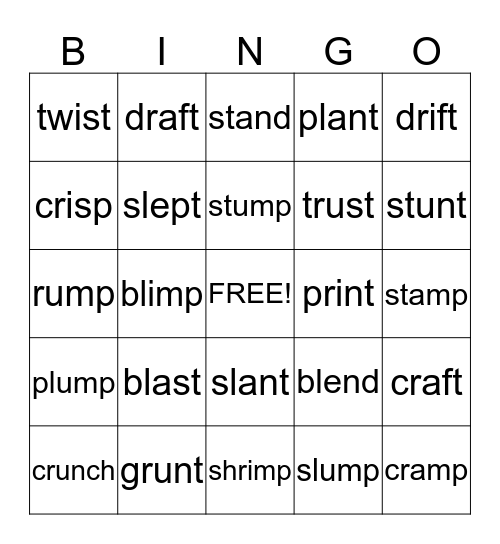 Double Blend Bingo Card
