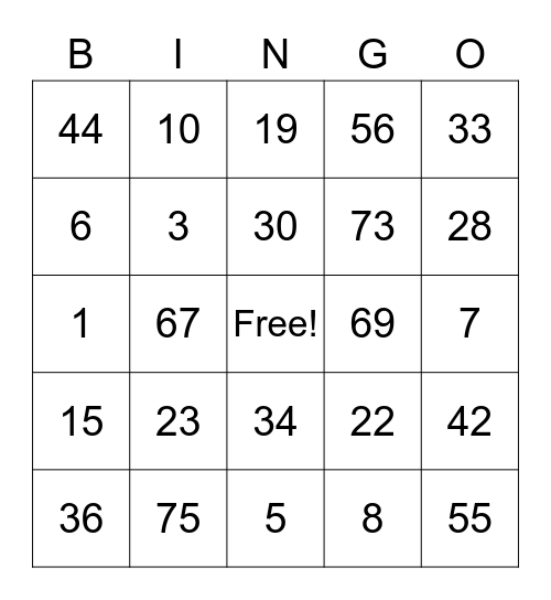 Bingo with Ranboo Bingo Card