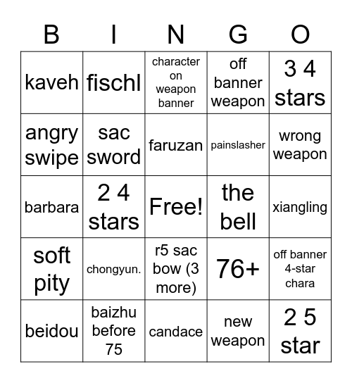 BAIZHU Bingo Card