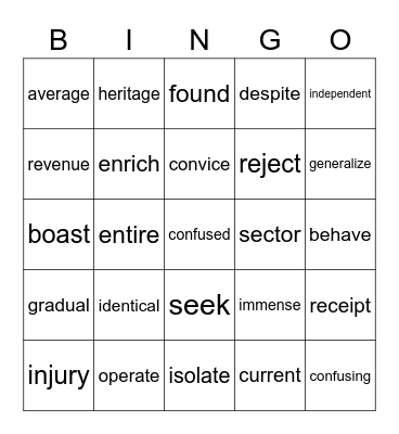 Day 6 Bingo Card