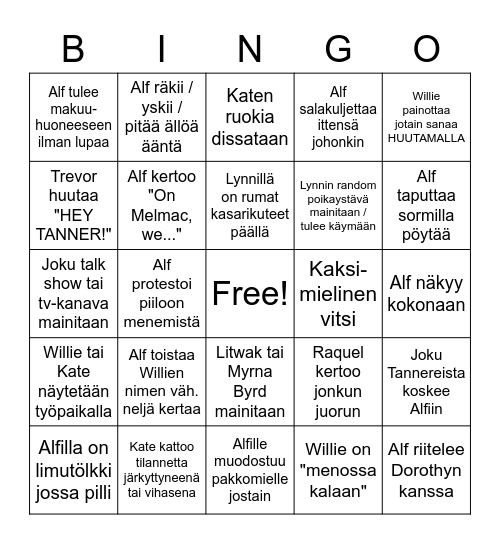 Alf-Bingo Card