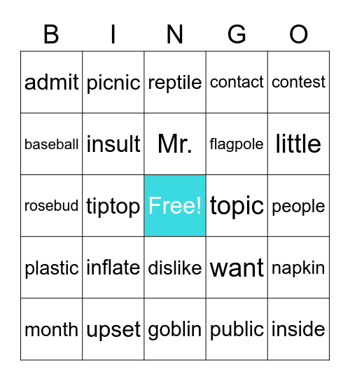 Unit 12 Review BINGO Card