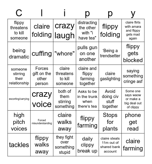 Clippy Bingo Card Bingo Card