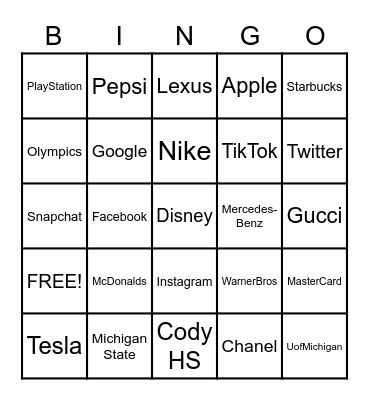 L U N C H -  L O G O - B I N G O Bingo Card