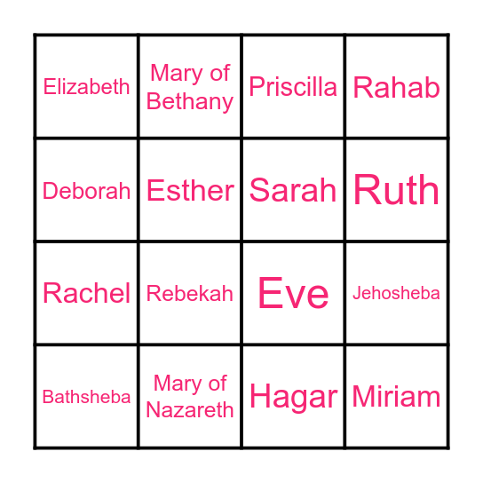 Daughters of The Kingdom Bingo Card