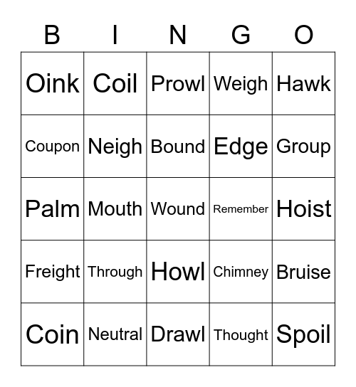 Session 6 Bingo Card