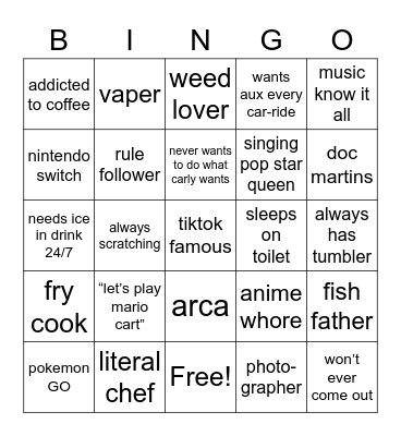 Mason Bingo Card