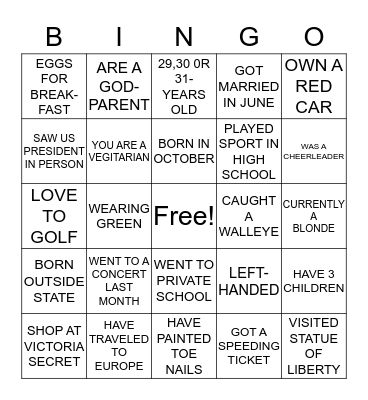 SILENT IMPACT BINGO Card