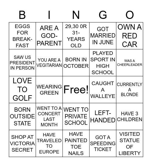 SILENT IMPACT BINGO Card