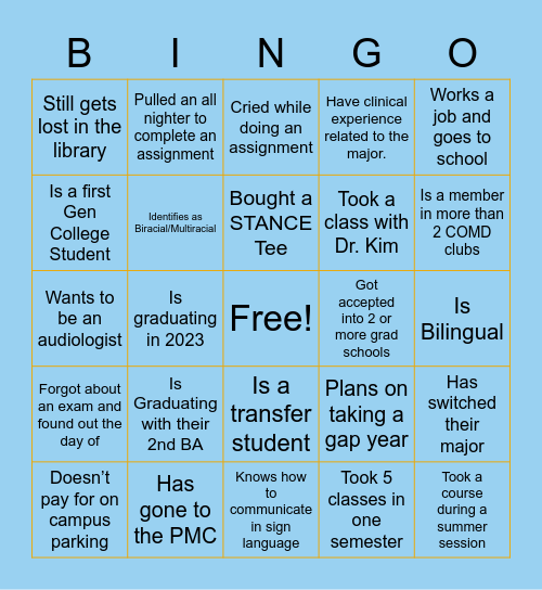 ConGRADulations Party Bingo Card